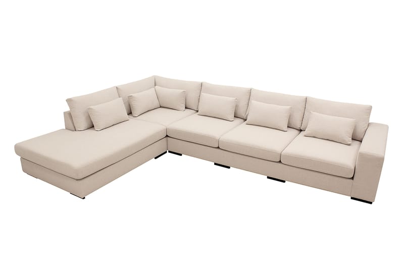Grande 5-sits Soffa med Schäslong Vänster - Beige Tyg - Möbler - Soffa - Divansoffor & schäslongsoffa