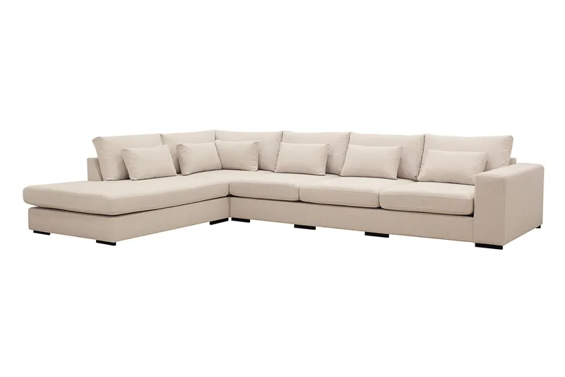 Grande 5-sits Soffa med Schäslong Vänster - Beige Tyg - Möbler - Soffa - Divansoffor & schäslongsoffa