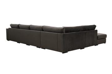 Grande 5-sits Soffa med Schäslong Vänster - Mörkgrå Sammet - Möbler - Soffa - Divansoffor & schäslongsoffa
