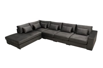 Grande 5-sits Soffa med Schäslong Vänster - Mörkgrå Sammet - Möbler - Soffa - Divansoffor & schäslongsoffa