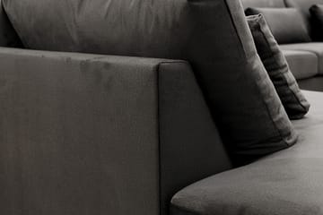 Grande 5-sits Soffa med Schäslong Vänster - Mörkgrå Sammet - Möbler - Soffa - Divansoffor & schäslongsoffa