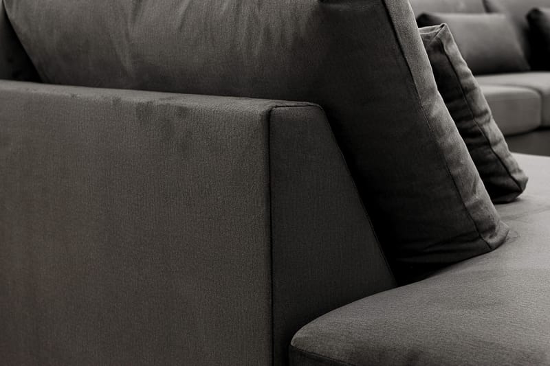 Grande 5-sits Soffa med Schäslong Vänster - Mörkgrå Sammet - Möbler - Soffa - Divansoffor & schäslongsoffa