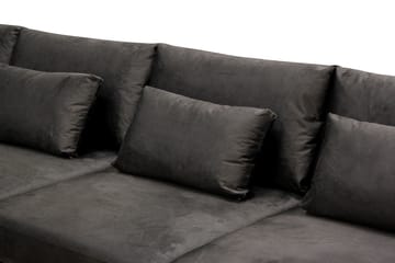 Grande 5-sits Soffa med Schäslong Vänster - Mörkgrå Sammet - Möbler - Soffa - Divansoffor & schäslongsoffa