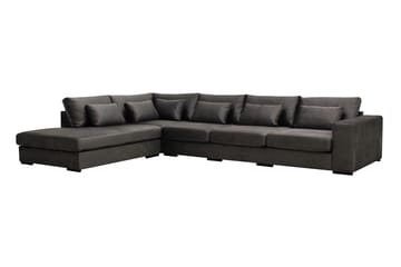 Grande 5-sits Soffa med Schäslong Vänster - Mörkgrå Sammet - Möbler - Soffa - Divansoffor & schäslongsoffa