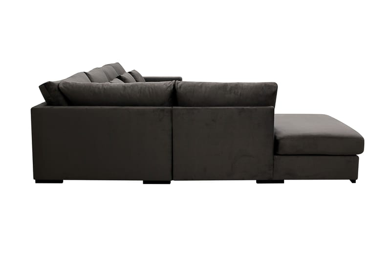 Grande 5-sits Soffa med Schäslong Vänster - Mörkgrå Sammet - Möbler - Soffa - Divansoffor & schäslongsoffa