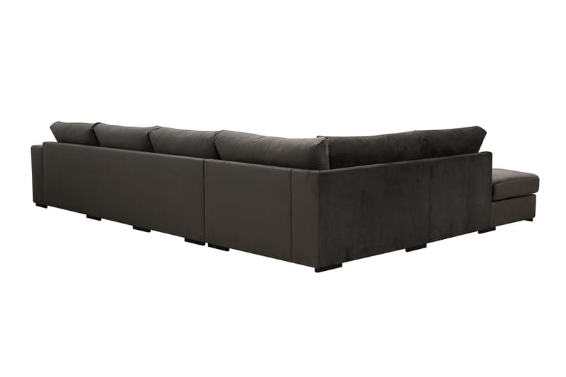 Grande 5-sits Soffa med Schäslong Vänster - Mörkgrå Sammet - Möbler - Soffa - Divansoffor & schäslongsoffa