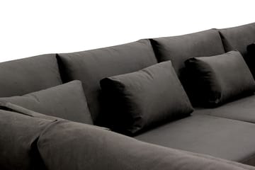 Grande 5-sits Soffa med Schäslong Vänster - Mörkgrå Sammet - Möbler - Soffa - Divansoffor & schäslongsoffa