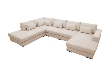 Grande 5-sits U-Soffa med Divan Höger - Beige Manchester - Möbler - Soffa - U-soffa