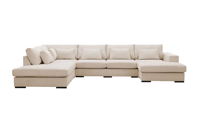 Grande 5-sits U-Soffa med Divan Höger - Beige Manchester - Möbler - Soffa - U-soffa