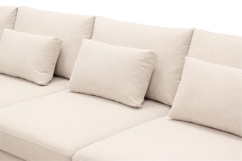 Grande 5-sits U-Soffa med Divan Höger - Beige Tyg - Möbler - Soffa - U-soffa
