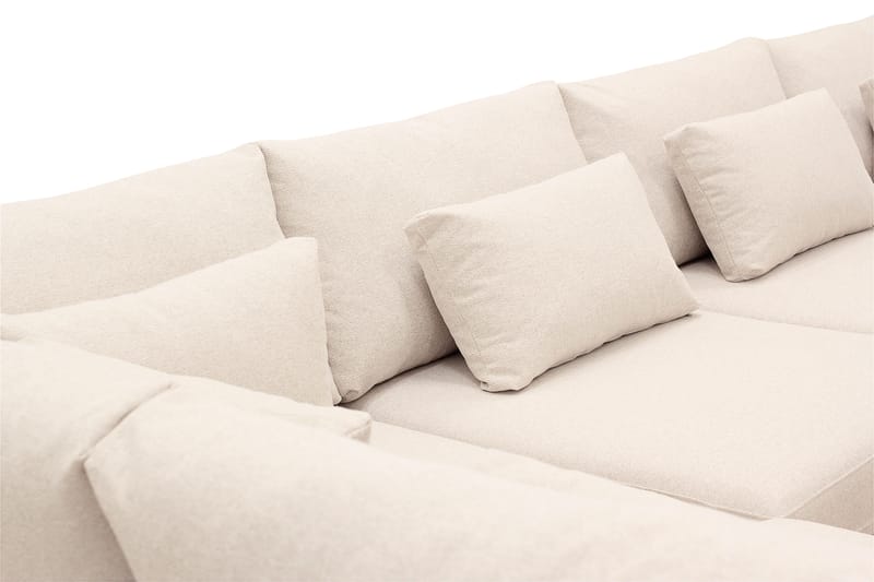 Grande 5-sits U-Soffa med Divan Höger - Beige Tyg - Möbler - Soffa - U-soffa