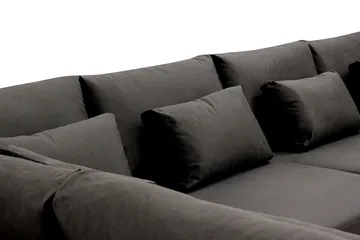Grande 5-sits U-Soffa med Divan Höger - Mörkgrå Sammet - Möbler - Soffa - U-soffa