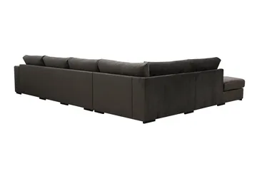 Grande 5-sits U-Soffa med Divan Höger - Mörkgrå Sammet - Möbler - Soffa - U-soffa
