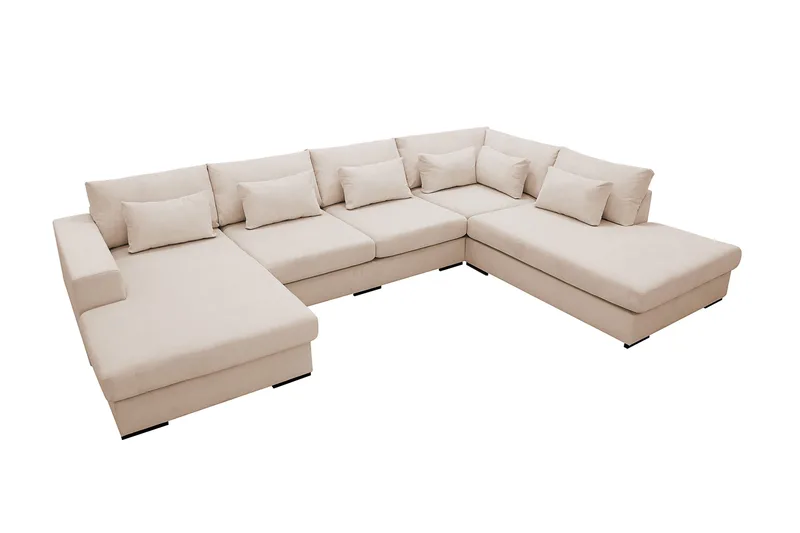 Grande 5-sits U-Soffa med Divan Vänster - Beige Manchester - Möbler - Soffa - U-soffa
