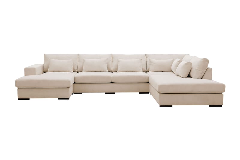 Grande 5-sits U-Soffa med Divan Vänster, Beige Manchester