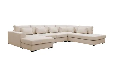 Grande 5-sits U-Soffa med Divan Vänster - Beige Manchester - Möbler - Soffa - U-soffa