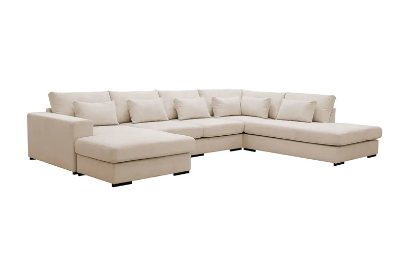 Grande 5-sits U-Soffa med Divan Vänster - Beige Manchester - Möbler - Soffa - U-soffa