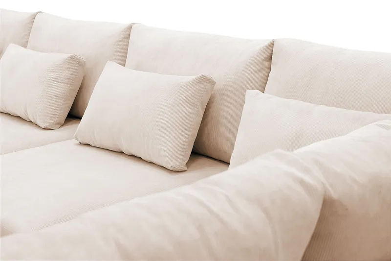 Grande 5-sits U-Soffa med Divan Vänster - Beige Manchester - Möbler - Soffa - U-soffa