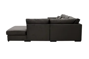 Grande 5-sits U-Soffa med Divan Vänster - Mörkgrå Sammet - Möbler - Soffa - U-soffa