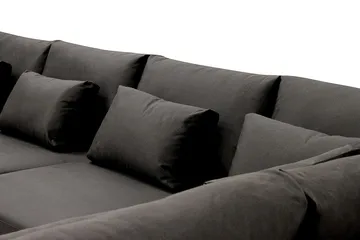 Grande 5-sits U-Soffa med Divan Vänster - Mörkgrå Sammet - Möbler - Soffa - U-soffa
