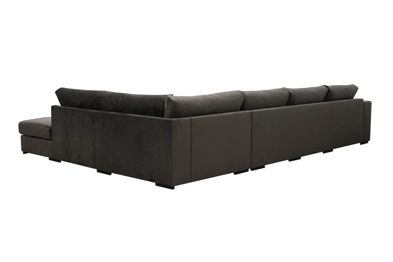Grande 5-sits U-Soffa med Divan Vänster - Mörkgrå Sammet - Möbler - Soffa - U-soffa