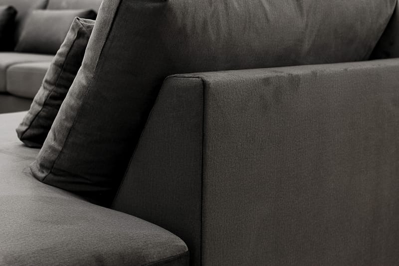 Grande 5-sits U-Soffa med Divan Vänster - Mörkgrå Sammet - Möbler - Soffa - U-soffa