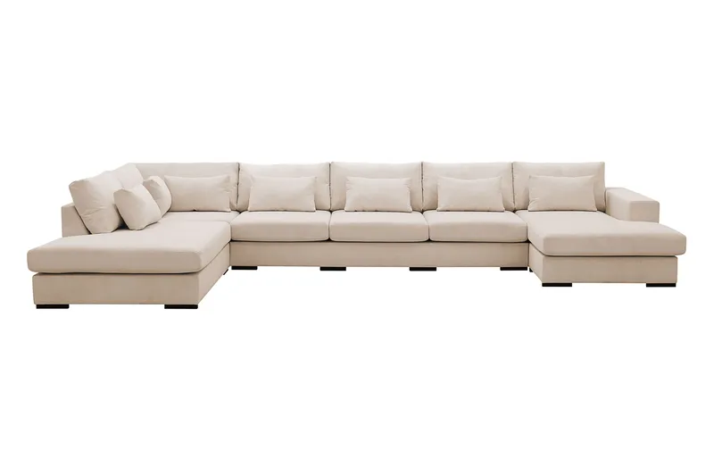 Grande 6-sits U-Soffa med Divan Höger - Beige Manchester - Möbler - Soffa - U-soffa