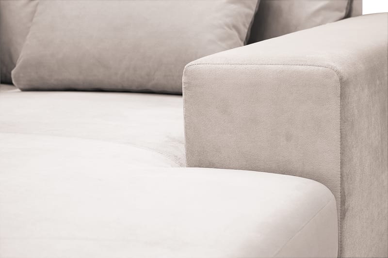 Grande 6-sits U-Soffa med Divan Höger - Beige Sammet - Möbler - Soffa - U-soffa