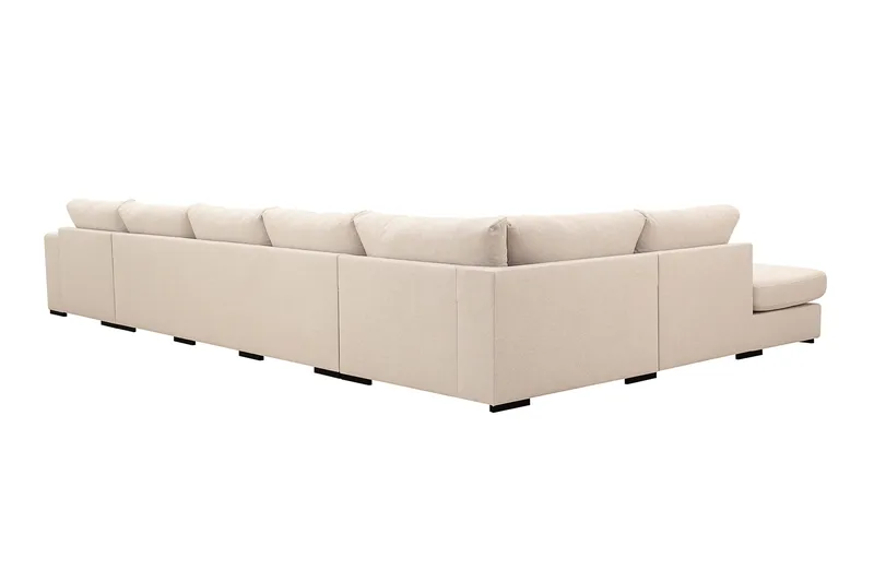 Grande 6-sits U-Soffa med Divan Höger - Beige Tyg - Möbler - Soffa - U-soffa