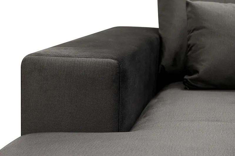 Grande 6-sits U-Soffa med Divan Vänster - Mörkgrå Sammet - Möbler - Soffa - U-soffa