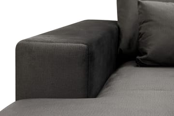 Grande 6-sits U-Soffa med Divan Vänster - Mörkgrå Sammet - Möbler - Soffa - U-soffa