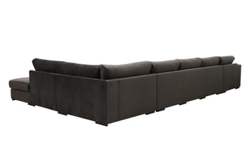 Grande 6-sits U-Soffa med Divan Vänster - Mörkgrå Sammet - Möbler - Soffa - U-soffa