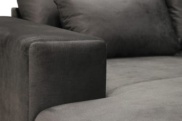 Grande 6-sits U-Soffa med Divan Vänster - Mörkgrå Sammet - Möbler - Soffa - U-soffa