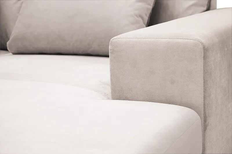 Grande Stor 7-sits U-Soffa med Divan Höger - Beige Sammet - Möbler - Soffa - U-soffa