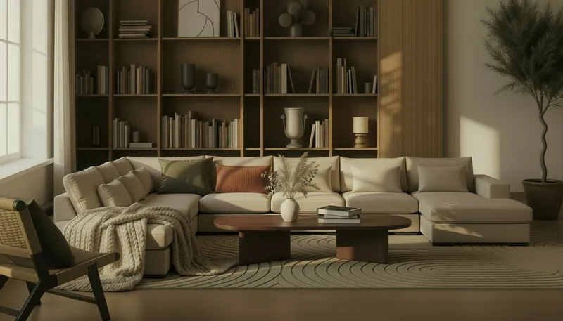 Grande Stor 7-sits U-Soffa med Divan Höger - Beige Tyg - Möbler - Soffa - U-soffa