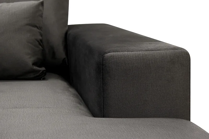 Grande Stor 7-sits U-Soffa med Divan Höger - Mörkgrå Sammet - Möbler - Soffa - Sammetssoffa