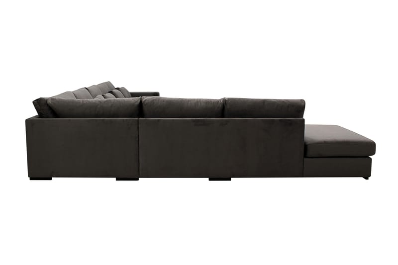 Grande Stor 7-sits U-Soffa med Divan Höger - Mörkgrå Sammet - Möbler - Soffa - U-soffa