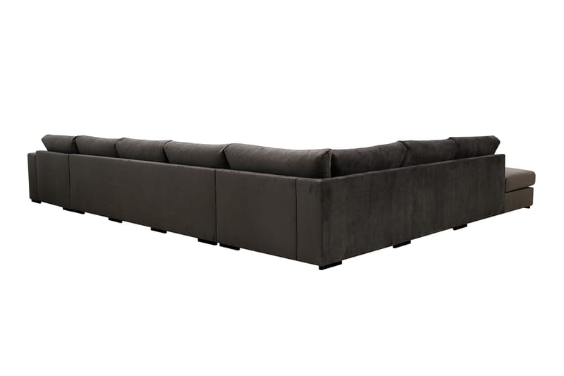 Grande Stor 7-sits U-Soffa med Divan Höger - Mörkgrå Sammet - Möbler - Soffa - U-soffa