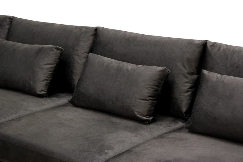 Grande Stor 7-sits U-Soffa med Divan Höger - Mörkgrå Sammet - Möbler - Soffa - U-soffa