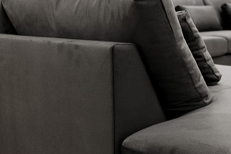 Grande Stor 7-sits U-Soffa med Divan Höger - Mörkgrå Sammet - Möbler - Soffa - U-soffa