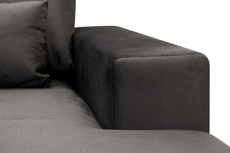 Grande Stor 7-sits U-Soffa med Divan Höger - Mörkgrå Sammet - Möbler - Soffa - U-soffa