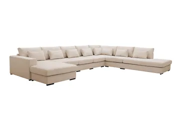 Grande Stor 7-sits U-Soffa med Divan Vänster - Beige Manchester - Möbler - Soffa - Modulsoffor - Komplett modulsoffa
