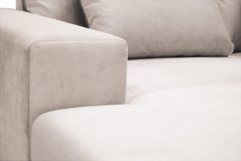 Grande Stor 7-sits U-Soffa med Divan Vänster - Beige Sammet - Möbler - Soffa - U-soffa