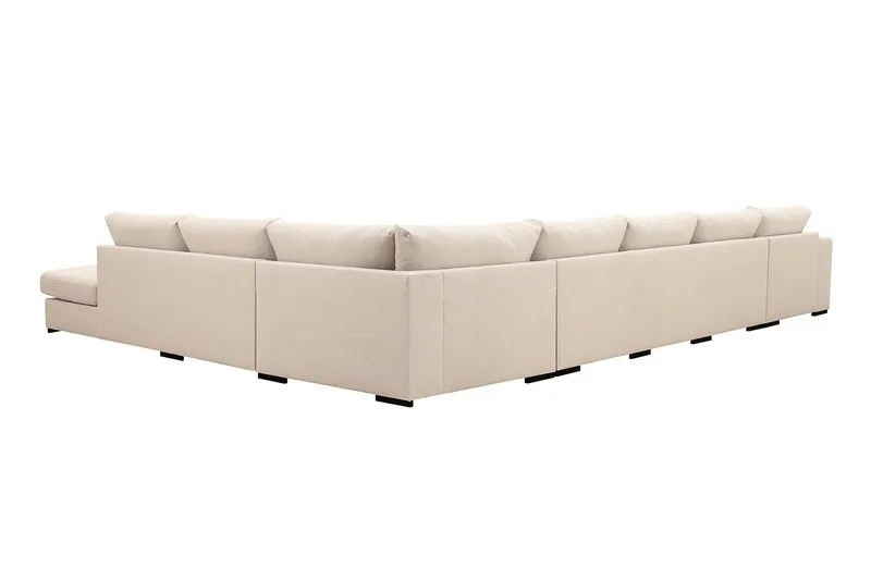 Grande Stor 7-sits U-Soffa med Divan Vänster - Beige Tyg - Möbler - Soffa - Modulsoffor - Komplett modulsoffa
