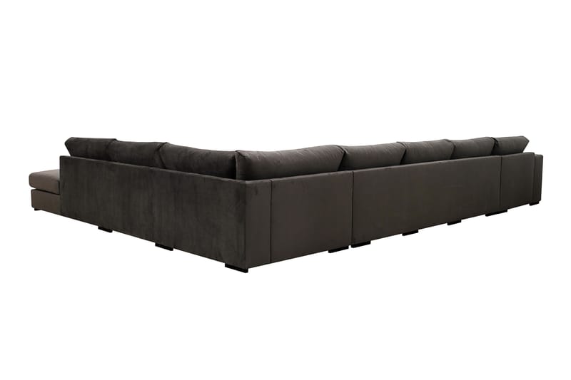 Grande Stor 7-sits U-Soffa med Divan Vänster - Mörkgrå Sammet - Möbler - Soffa - U-soffa