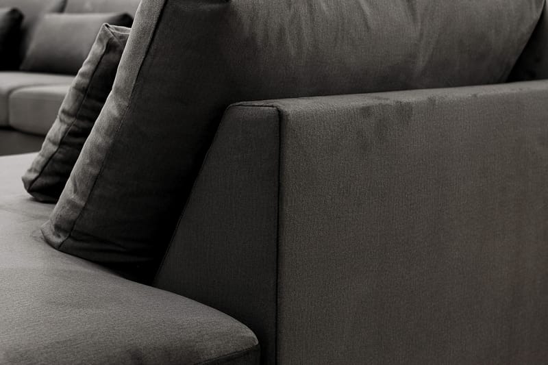 Grande Stor 7-sits U-Soffa med Divan Vänster - Mörkgrå Sammet - Möbler - Soffa - Sammetssoffa