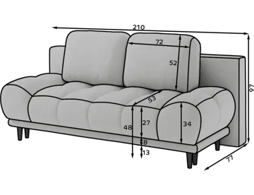 Guavio 2-sits Bubblig Bäddsoffa med förvaring - Jaffray 30 - Möbler - Soffa - Bäddsoffa