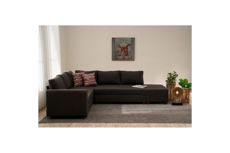 Hörnbäddsoffa Iroulport Höger Antracit - Antracit - Möbler - Soffa - Bäddsoffa