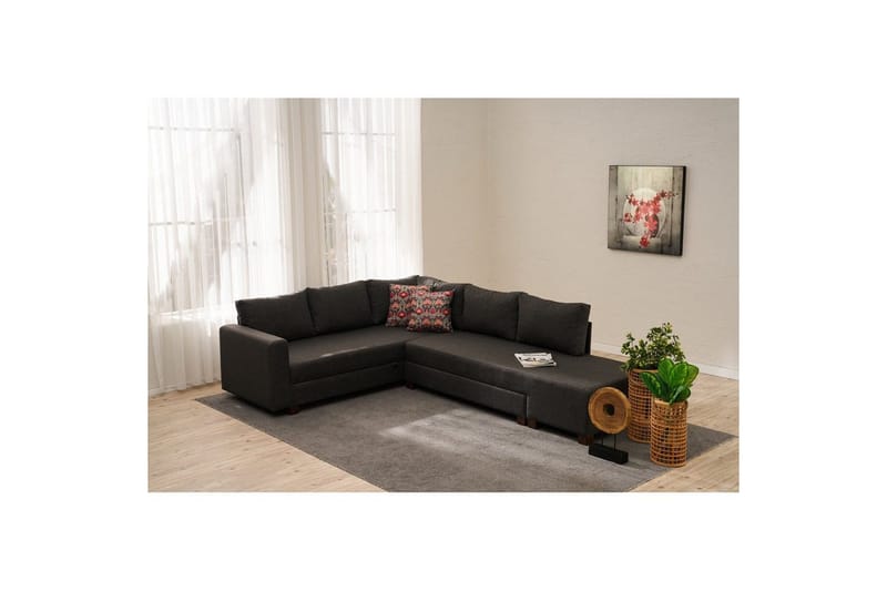 Hörnbäddsoffa Iroulport Höger Antracit - Antracit - Möbler - Soffa - Bäddsoffa