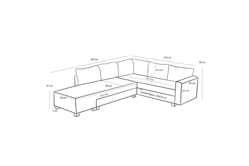 Hörnbäddsoffa Iroulport Höger Antracit - Antracit - Möbler - Soffa - Bäddsoffa